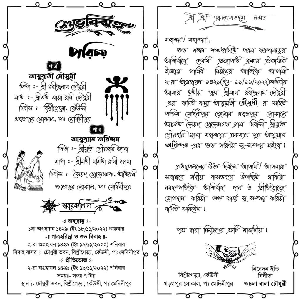 Bengali Halkhata Card (Tracing Paper Format) - Cdrelements.com