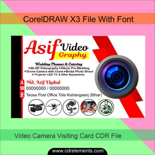 Video Camera Visiting Card CDR File