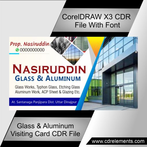 Glass & Aluminum Visiting Card CDR File