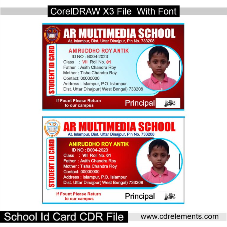 School Id Card CDR File - Cdrelements.com