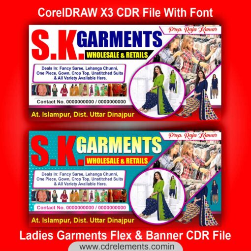 Ladies Garments Flex & Banner CDR File