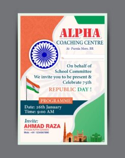 Republic day Invitation Card I 26 January 2024 School Invitation Card CDR