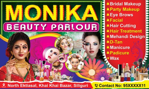 Ladies Gents Beauty Parlour Make Up Over Bridal Hair Studio Shop Banner Design PSD 5x3 ft_1402 - PMC