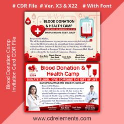 Blood Donation Camp Invitation Card CDR File