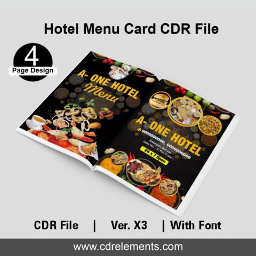 Hotel Menu Card CDR